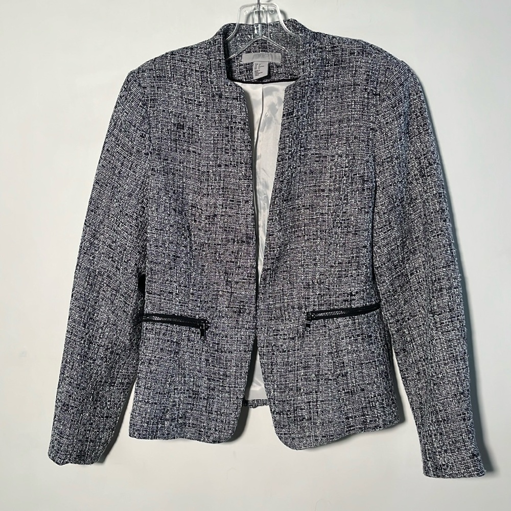 Women's Black and White Tweed Jacket